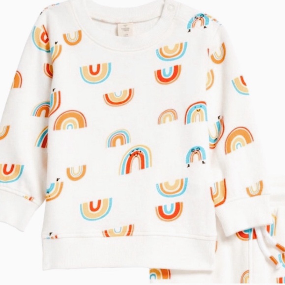 🌈NWT Tucker + Tate 6M rainbow and lined jogger sweat suit set🌈 - Picture 4 of 5